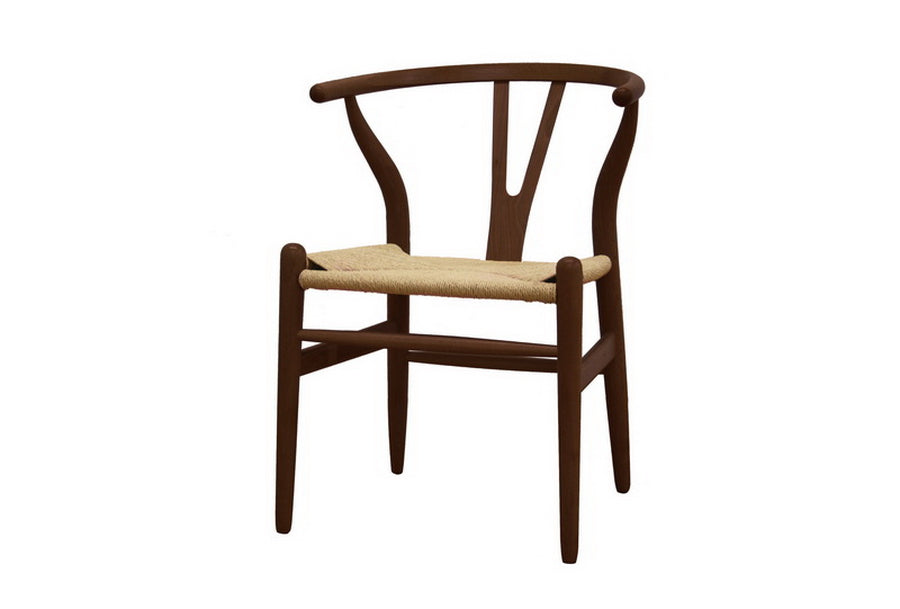 Mid-Century 2 Multi Purpose Dining Chair in Dark Brown Solid Wood & Hemp bxi3494-52
