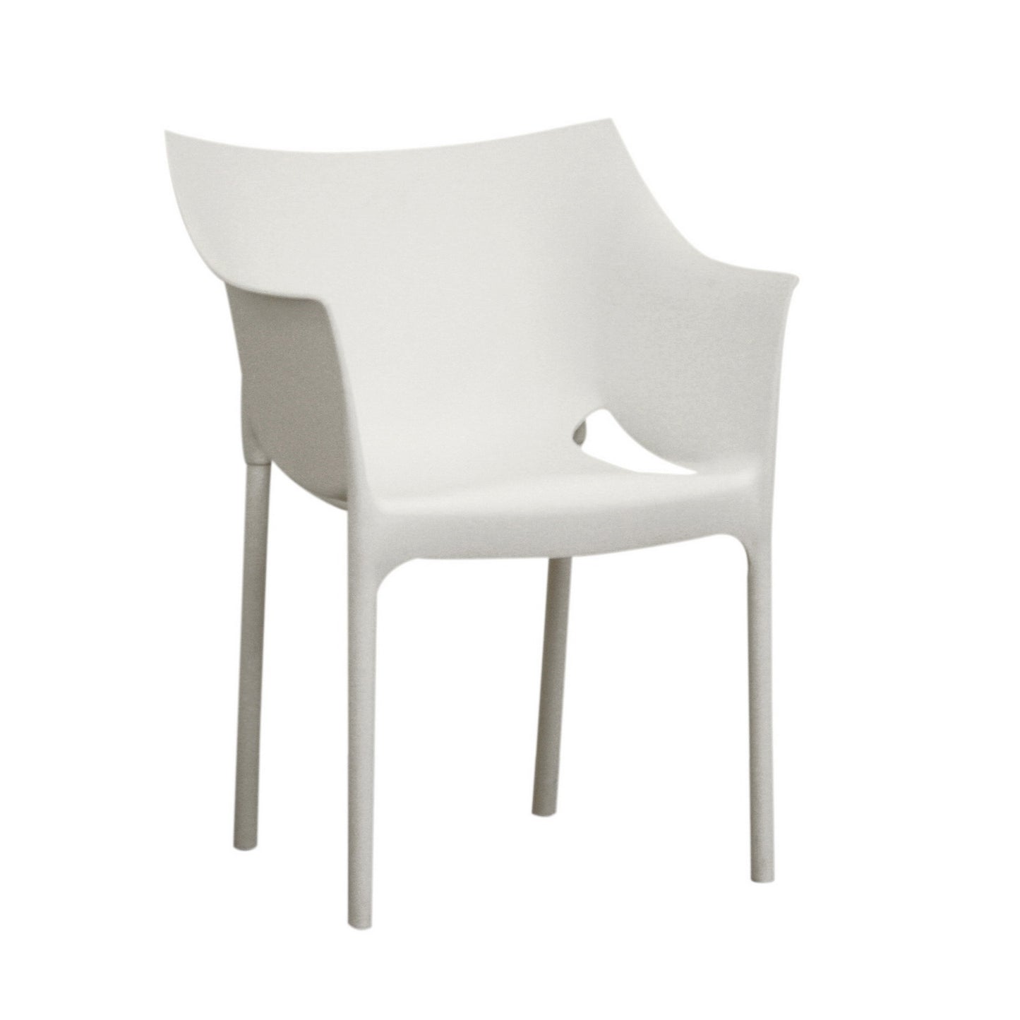 Modern 4 Dining Chairs in White Molded Plastic bxi3025-15