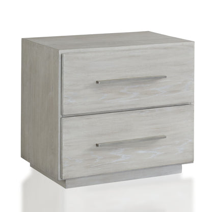 Modus Destination Two Drawer Nightstand in Cotton Grey