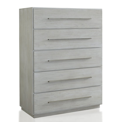 Modus Destination 5PC Full Panel Bedroom Set w Chest in Cotton Grey