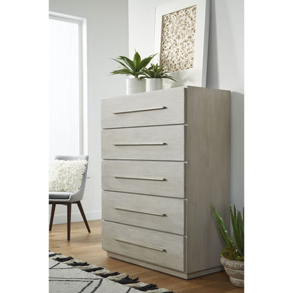 Modus Destination Five Drawer Chest in Cotton Grey