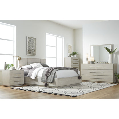 Modus Destination 5PC E King Panel Bedroom Set w Chest in Cotton Grey