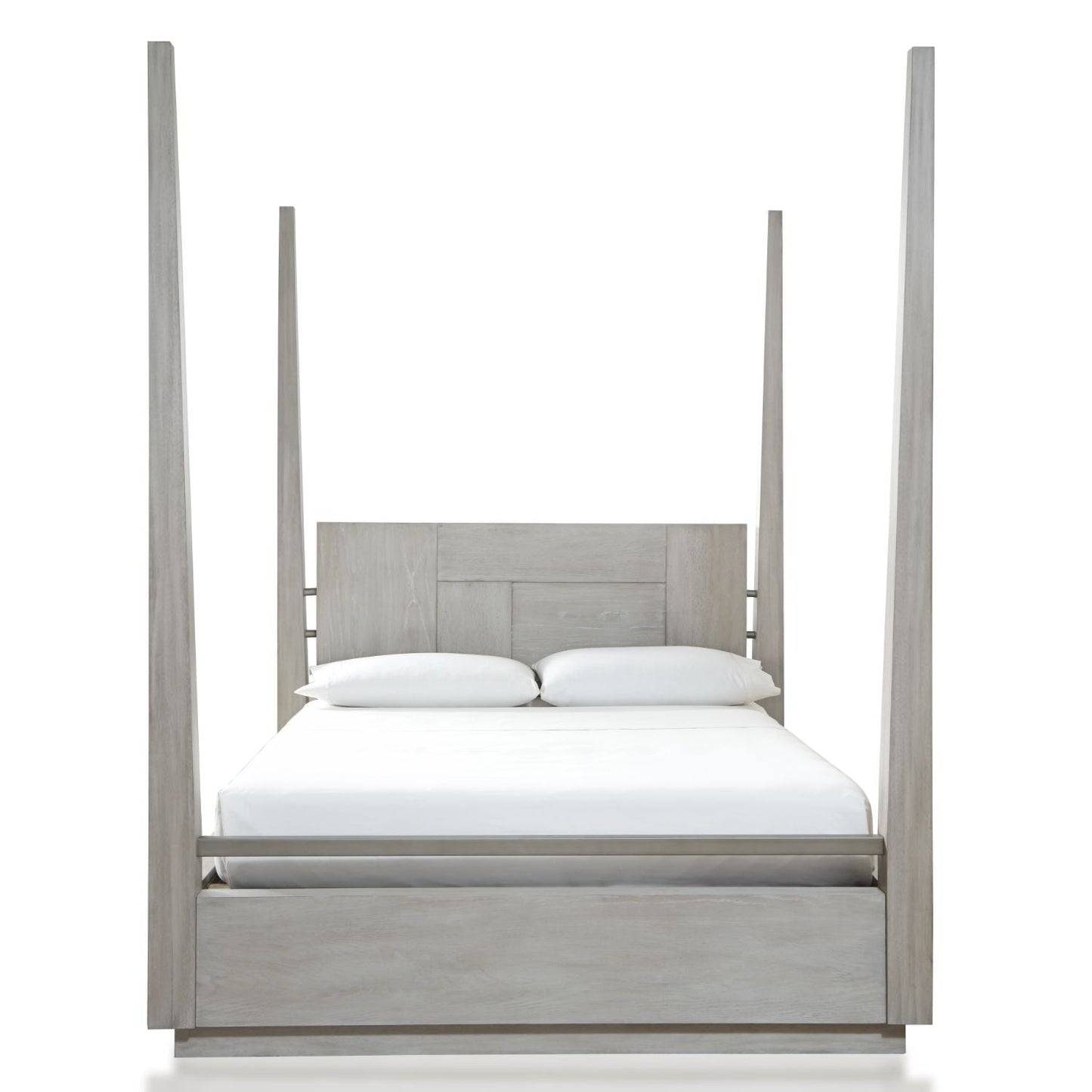 Modus Destination 5PC Queen Poster Bedroom Set w 2 Nightstand in Cotton Grey