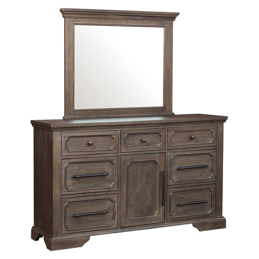 Homelegance Toulon Dresser Mirror in Distressed Oak