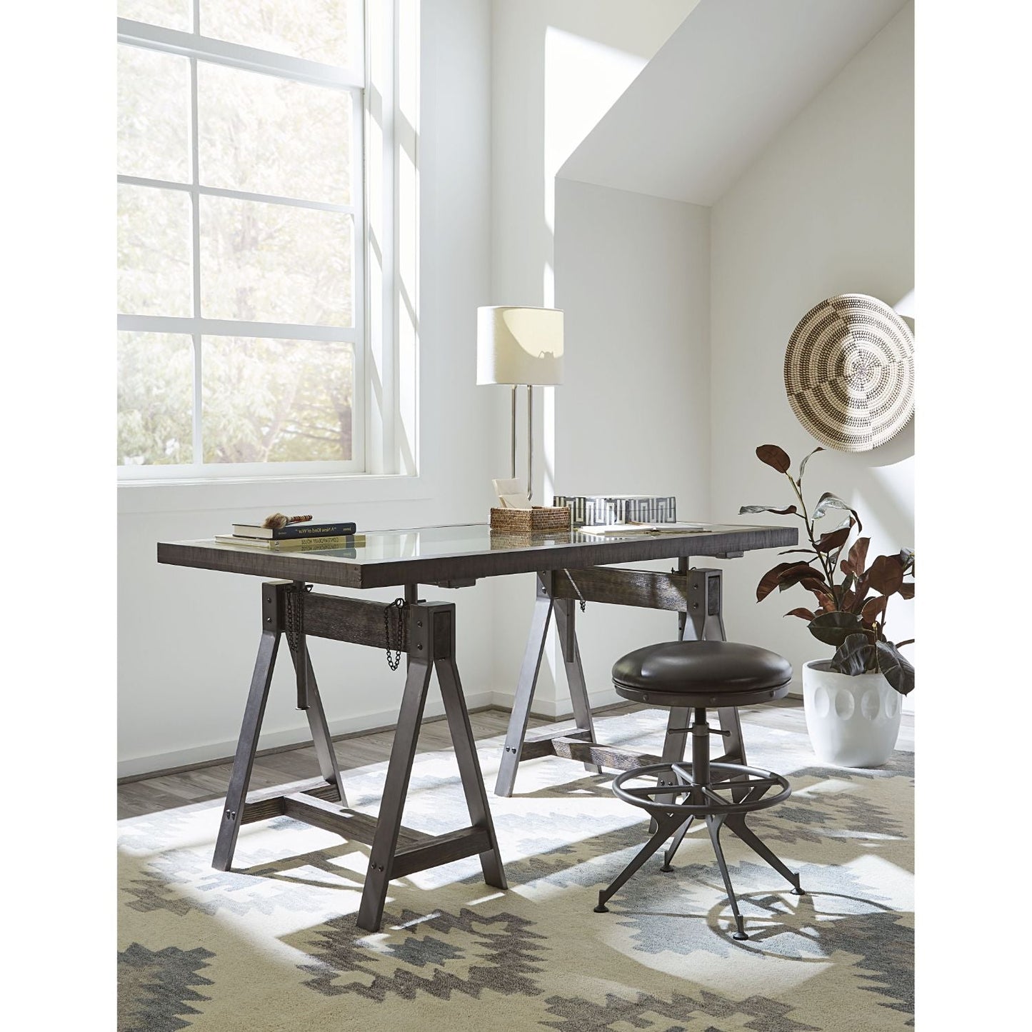 Modus Medici Desk Stool in Charcoal Brown
