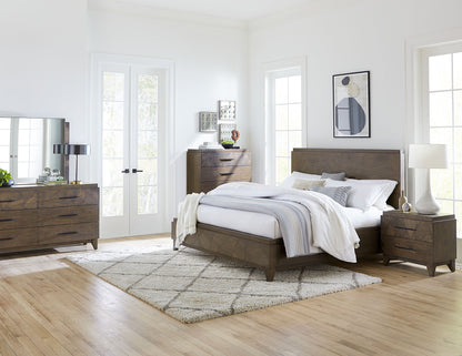 Modus Broderick Two-Drawer Nightstand in Wild Oats Brown