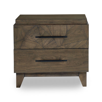 Modus Broderick Two-Drawer Nightstand in Wild Oats Brown