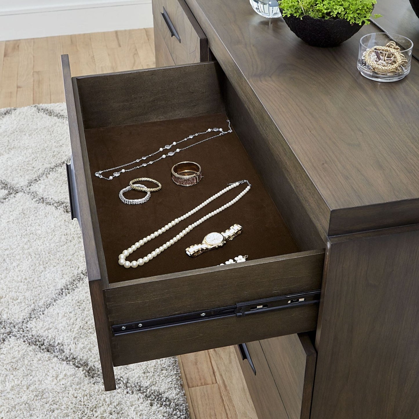 Modus Broderick Six-Drawer Dresser in Wild Oats Brown