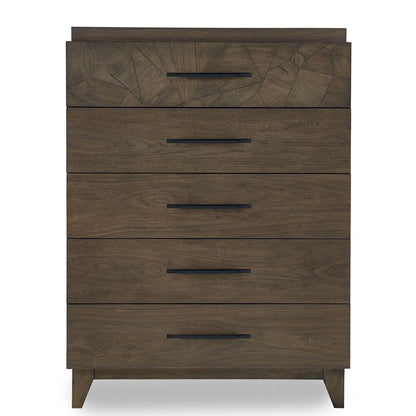 Modus Broderick Five Drawer Chest in Wild Oats Brown