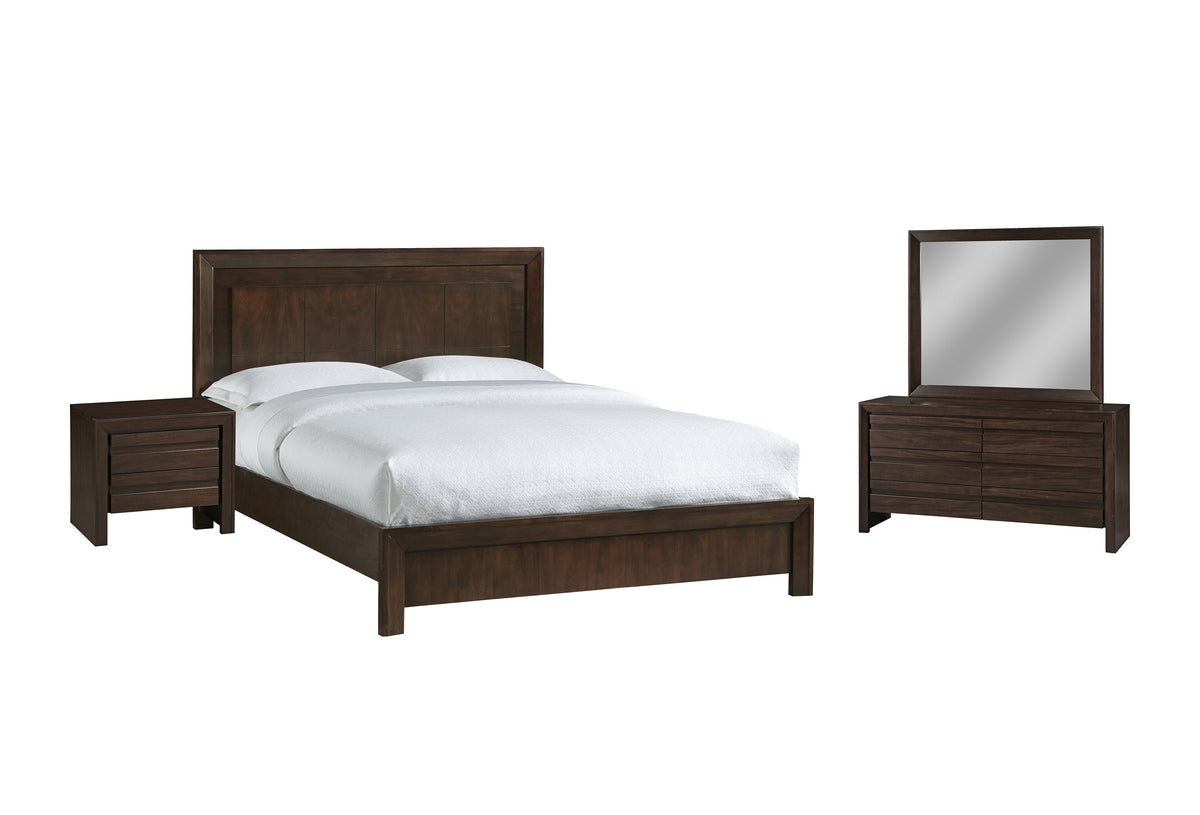Modus Element 4PC Full Bedroom Set in Chocolate Brown