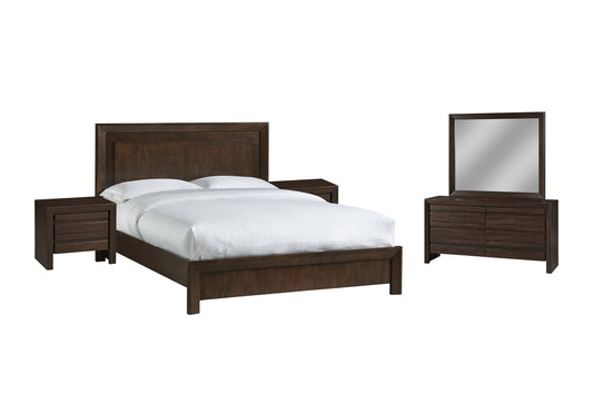 Modus Element 5PC Queen Bedroom Set with 2 Nightstand in Chocolate Brown