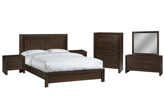 Modus Element 6PC E King Bedroom Set in Chocolate Brown