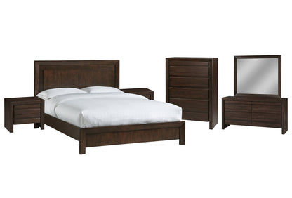 Modus Element 6PC Queen Bedroom Set in Chocolate Brown