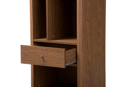 Mid-Century Sideboard Storage Cabinet Bookcase in Walnut Brown