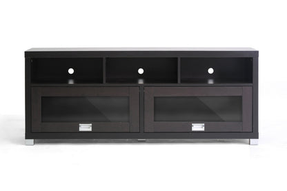 Contemporary TV Stand with Glass Doors in Dark Brown bxi3822-64