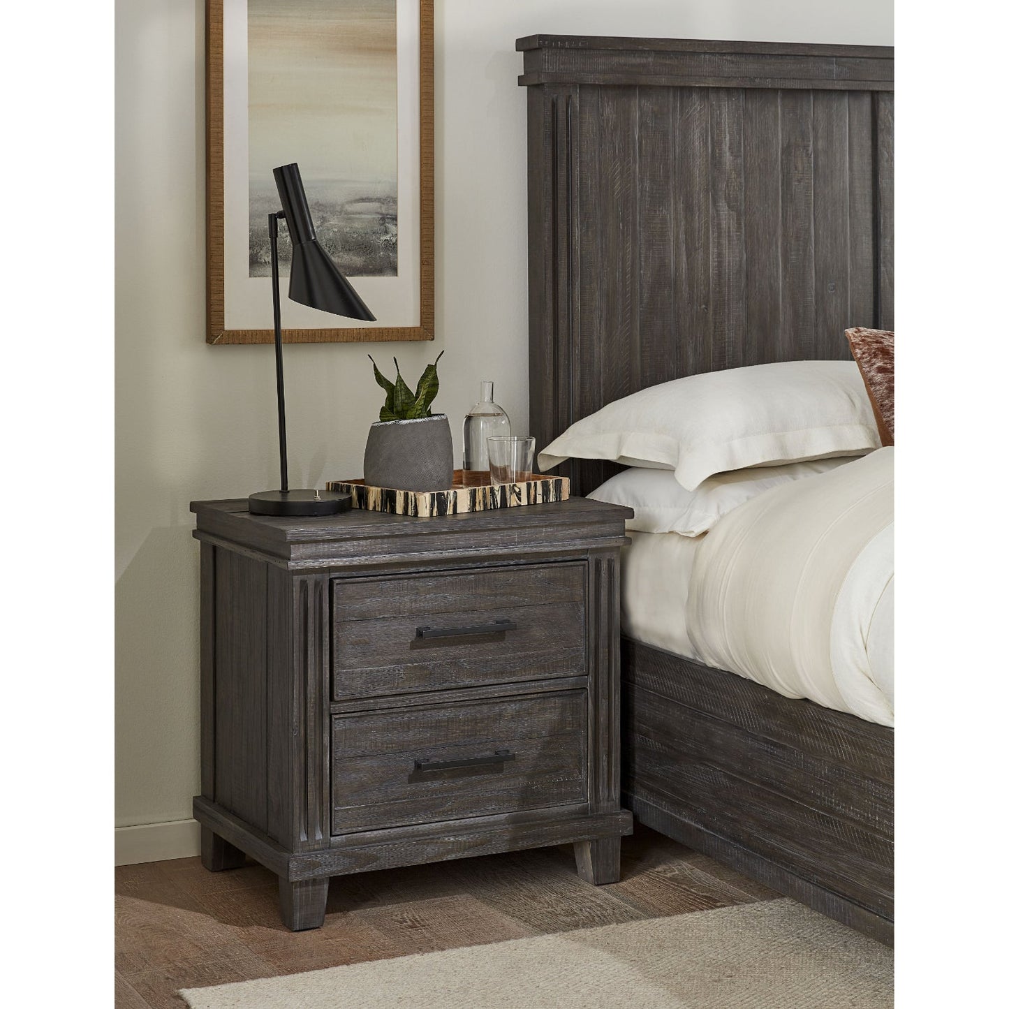 Modus Hampton Bay Two-Drawer Nightstand in Rustic Onyx