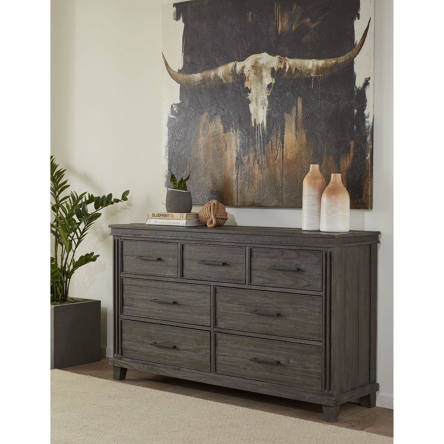 Modus Hampton Bay 7-Drawer Dresser in Rustic Onyx