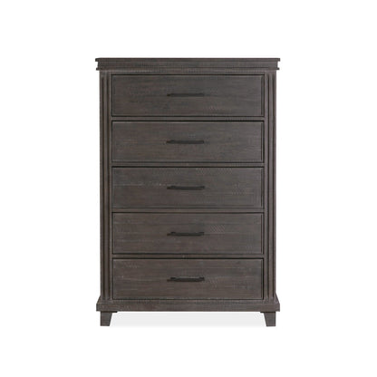 Modus Hampton Bay 5PC E King Panel Bedroom Set with Chest in Rustic Onyx