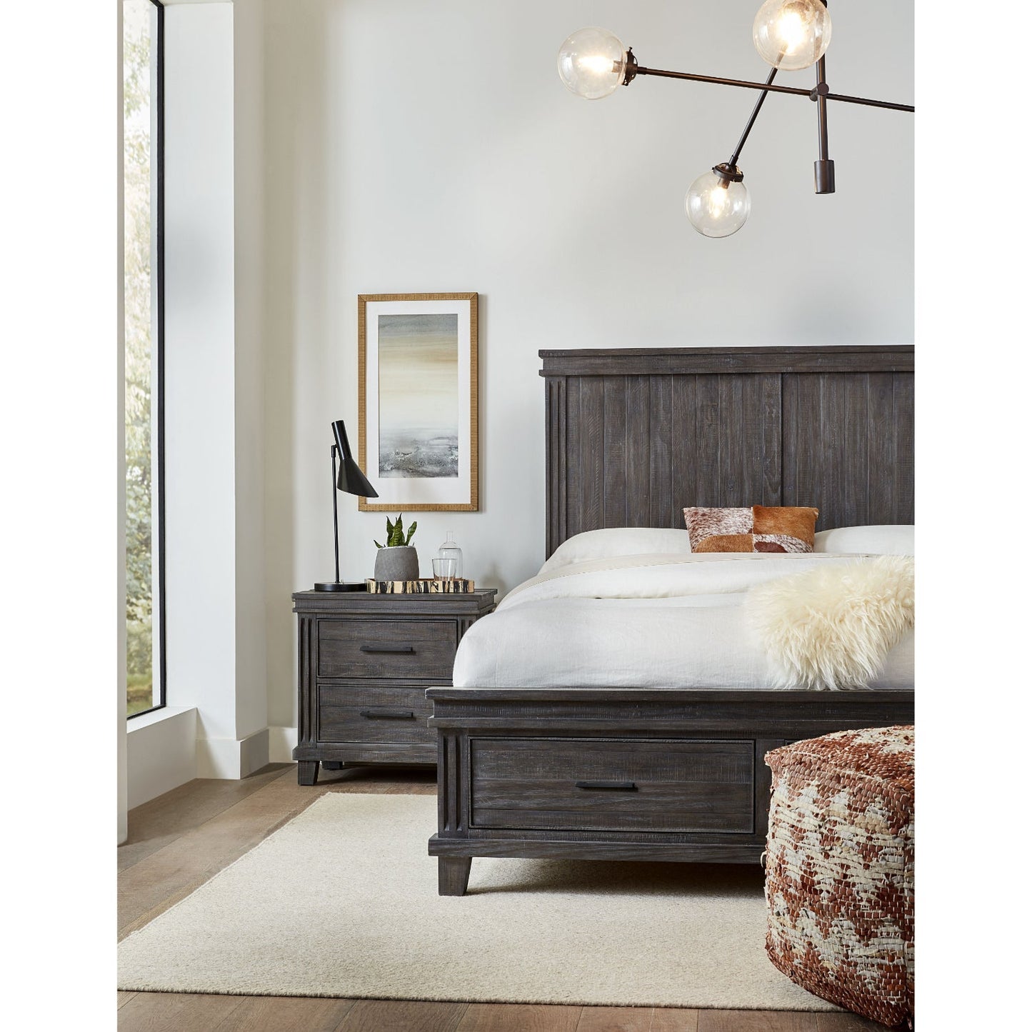 Modus Hampton Bay Queen Storage Bed in Rustic Onyx