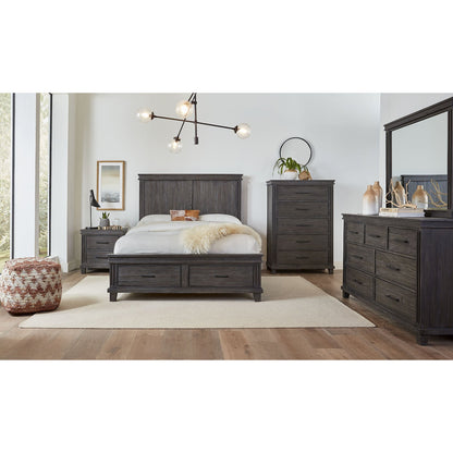 Modus Hampton Bay 5PC Cal King Storage Bed Set w Nightstand in Rustic Onyx