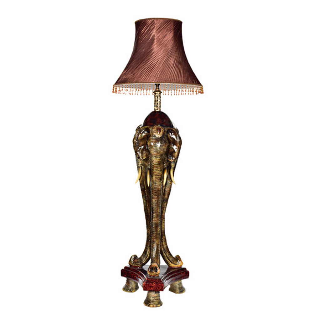 Table Lamp in Dark Red Mahogany & Ivory Finish 15070 European Traditional Victorian