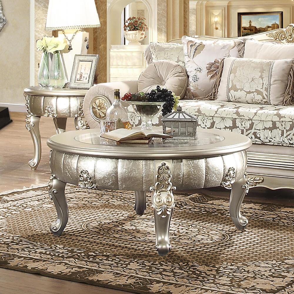 End Table in Belle Silver Finish E1560 European Traditional Victorian