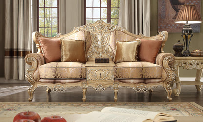Fabric 3 PC Sofa Set in Frost Cream Finish 1633-SSET3 European Traditional Victorian