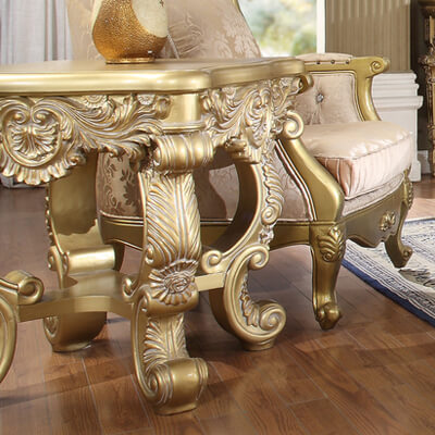 End Table in Metallic Bright Gold Finish E8086 European Traditional Victorian