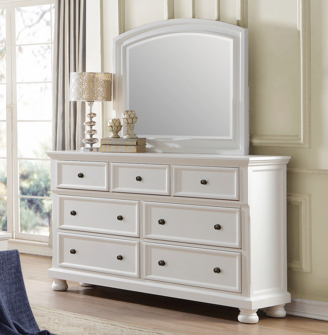Lexington Cottage Dresser with Hidden Drawer Mirror in White Lexington Cottage Dresser with Hidden Drawer Mirror in White