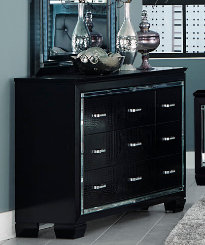 Almada Dresser in Black Alligator Embossed