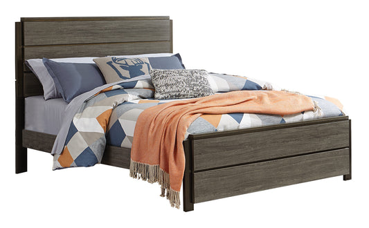 Volos Queen Bed in Mid Modern Grey