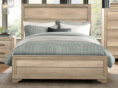 Laudine Rustic Queen Bed in Weather Industrial Wood