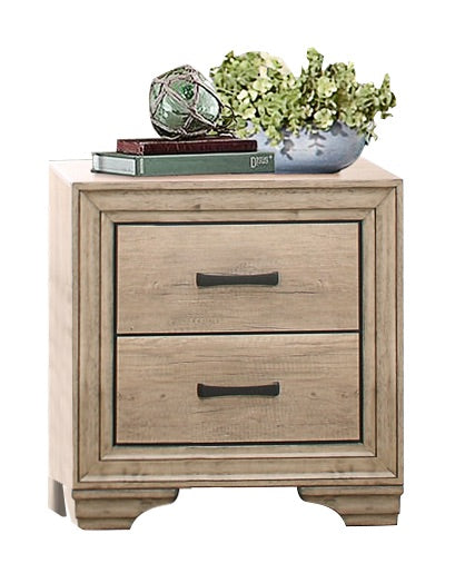 Laudine Rustic Nightstand in Weather Industrial Wood