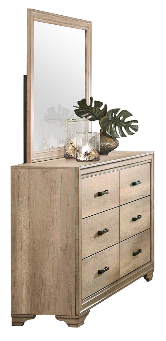 Laudine Rustic Dresser & Mirror in Weather Industrial Wood