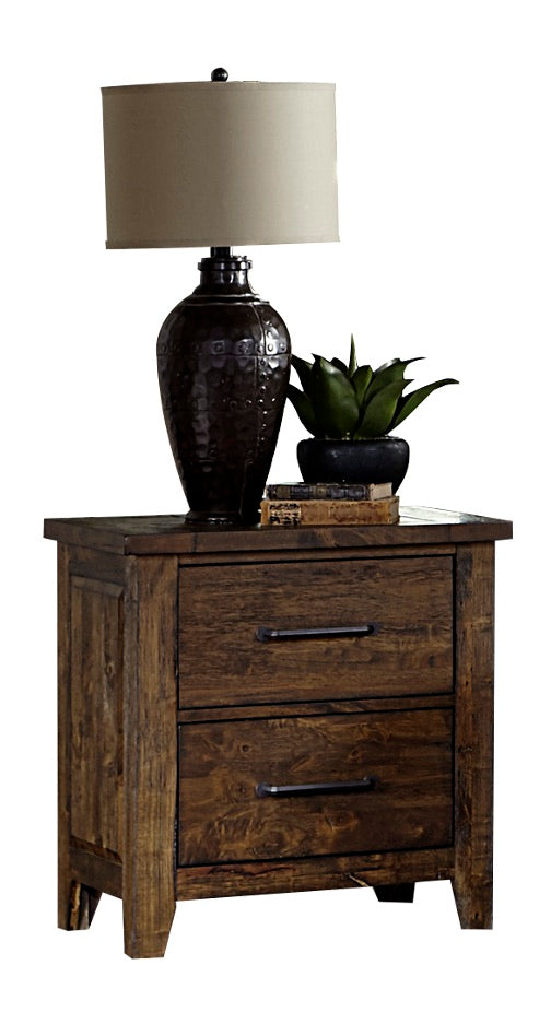Jacoby Rustic Nightstand in Country Brown