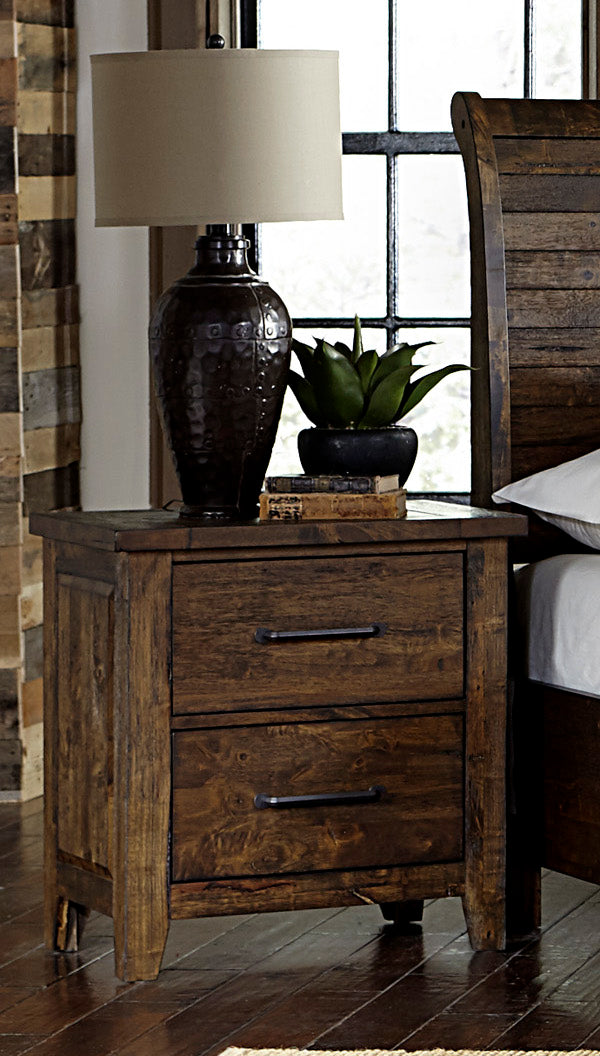 Jacoby Rustic Nightstand in Country Brown