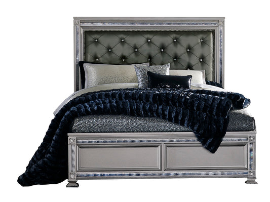 Homelegance Bevelle Queen Bed in Metallic Grey