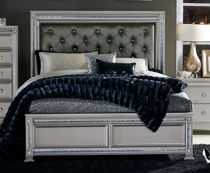 Homelegance Bevelle Queen Bed in Metallic Grey