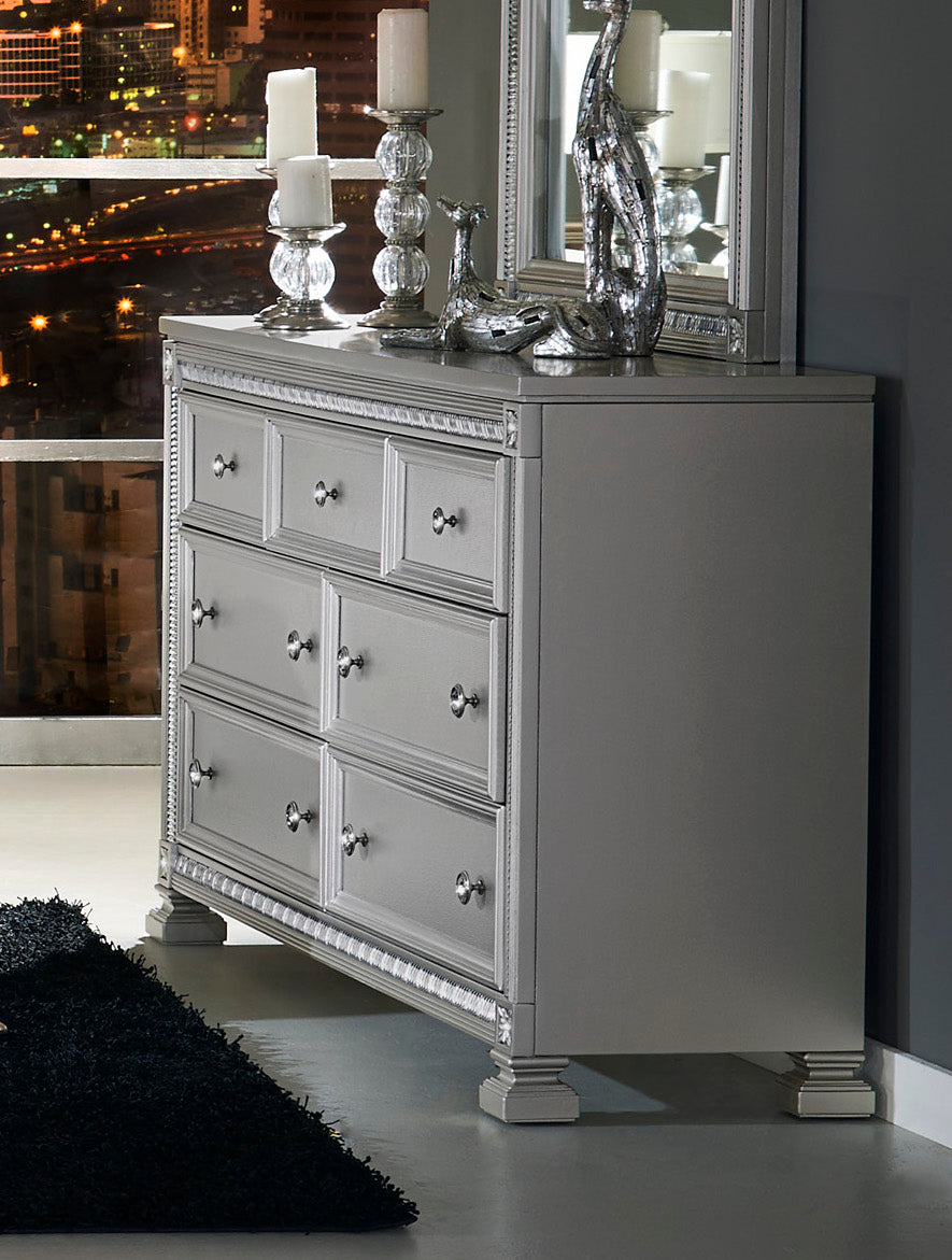 Homelegance Bevelle Dresser in Metallic Grey