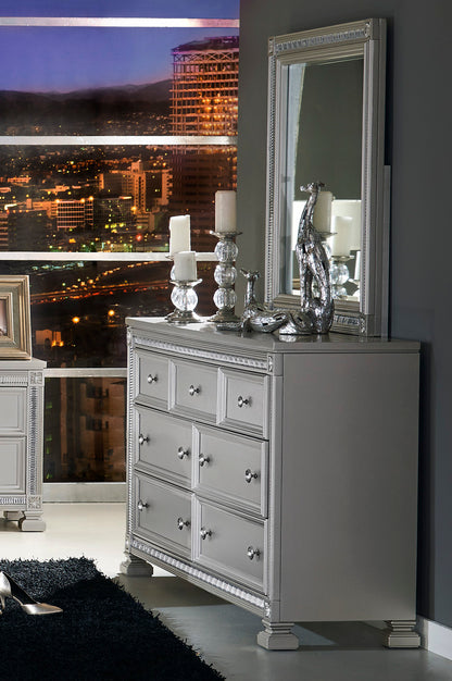Homelegance Bevelle Dresser Mirror in Metallic Grey