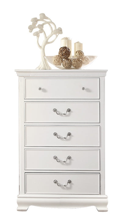 Labrant Girls Cottage 5PC Bedroom Set Twin Bed, Dresser, Mirror, Nightstand, Chest in White