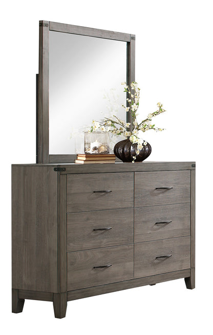 Walen Industrial Dresser Mirror in Grey
