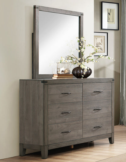 Walen Industrial Dresser Mirror in Grey