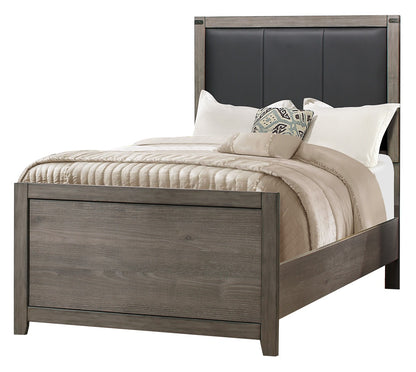 Walen Industrial 4PC Bedroom Set Twin Bed, Dresser, Mirror, Nightstand in Grey