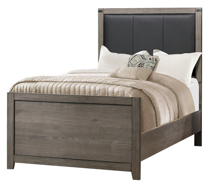Walen Industrial 5PC Bedroom Set Twin Bed, Dresser, Mirror, 2 Nightstand in Grey