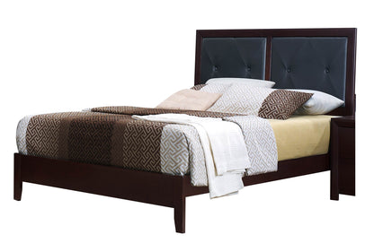 Eagen Casual 5PC Bedroom Set Queen Bed, 2 Nightstand, Dresser, Mirror in Brown Espresso