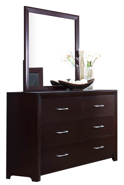 Eagen Casual 6PC Bedroom Set Cal King Bed, 2 Nightstand, Dresser, Mirror, Chest in Brown Espresso