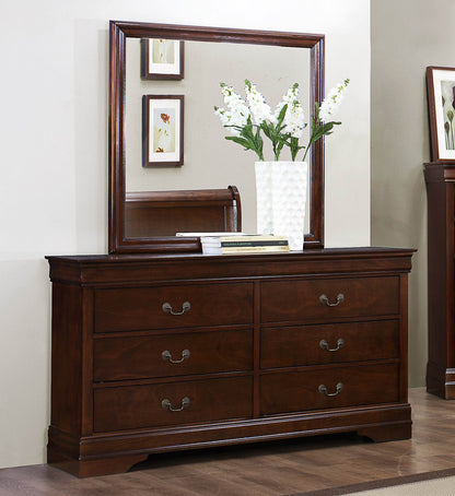 Manburg Louis Philippe Dresser Mirror in Burnish Cherry