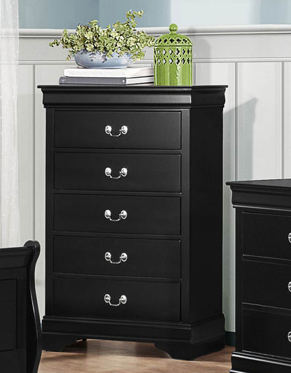 Manburg Louis Philippe Chest in Burnished Black