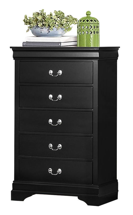 Manburg Louis Philippe Chest in Burnished Black